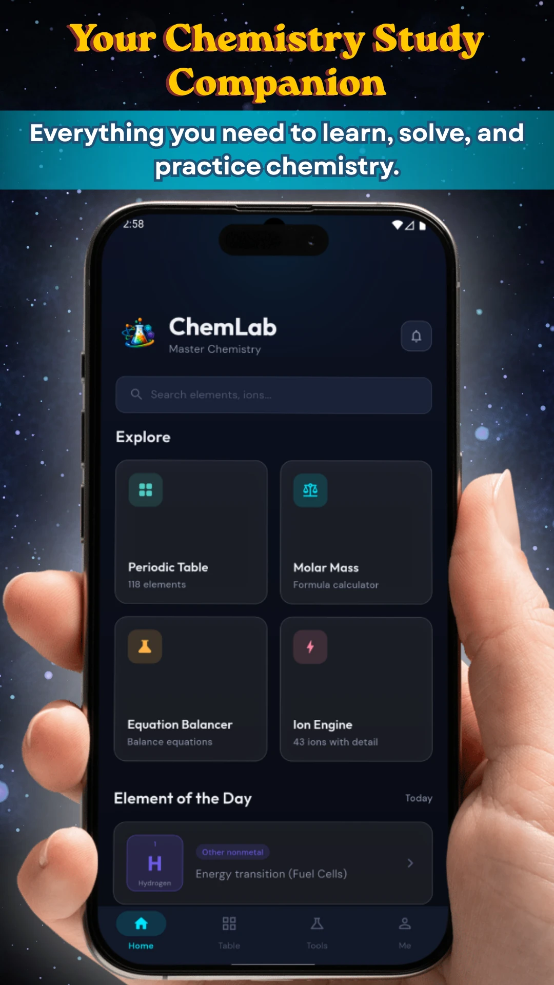 ChemLab Periodic Table interface showing all 118 elements