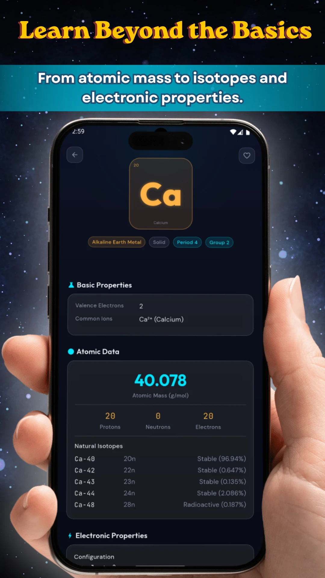 ChemLab Molar Mass Calculator with element breakdown