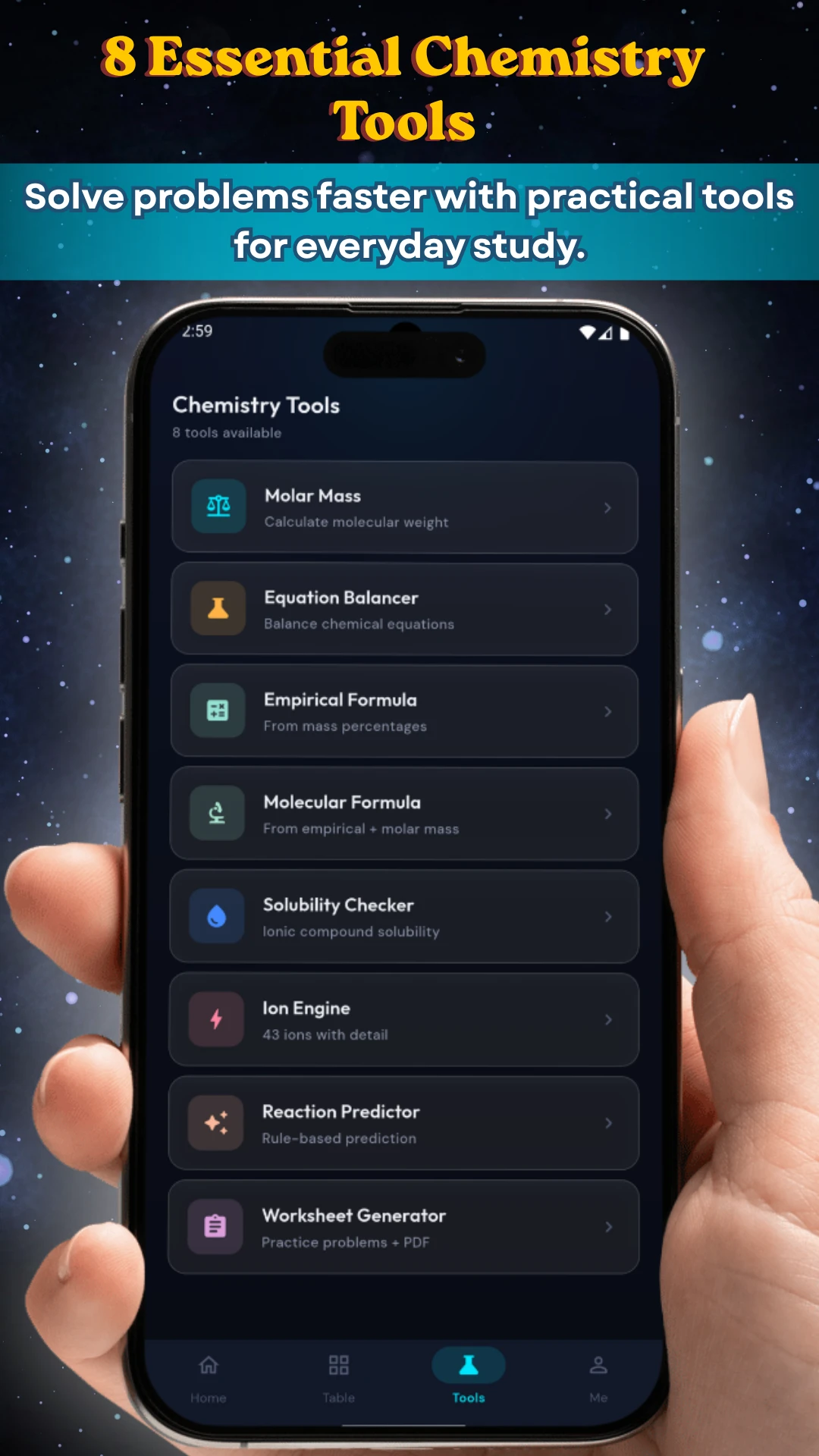 ChemLab Ion Engine with 40+ ions