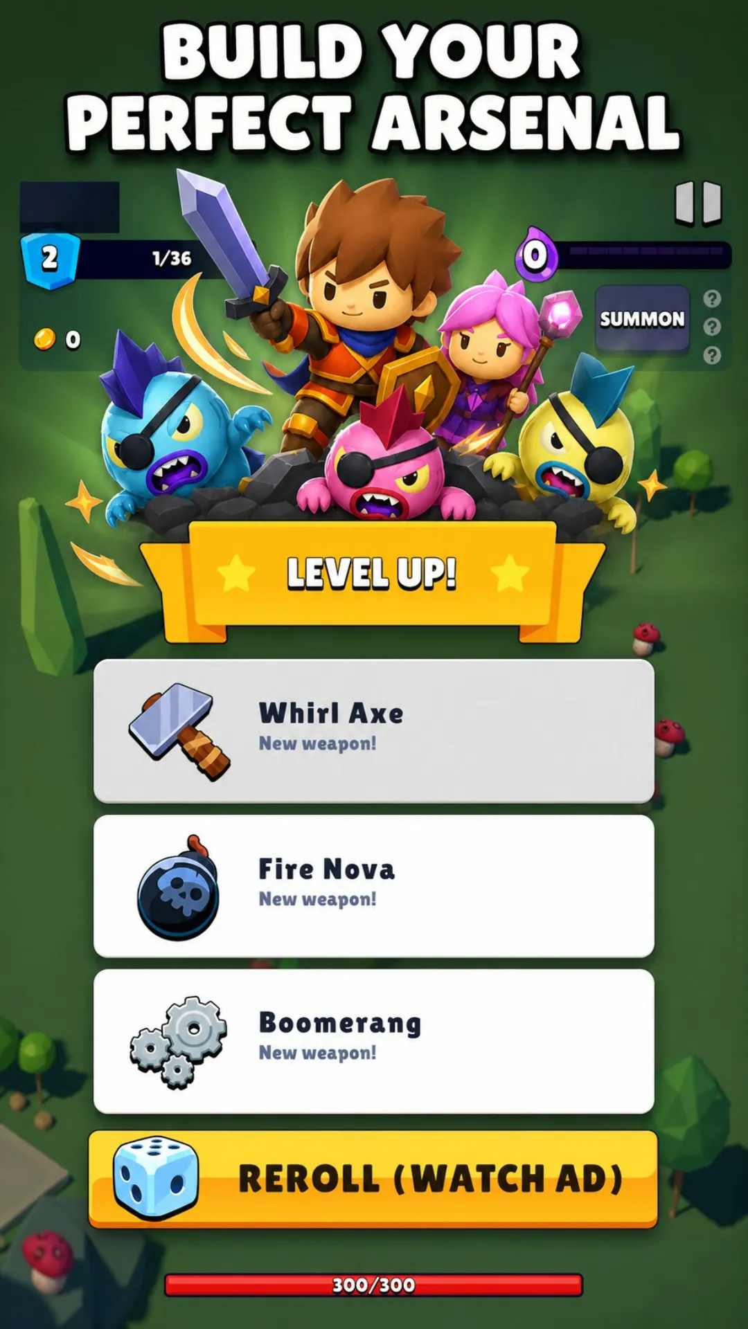 Summoning a monster pet during combat in Monster Survivor
