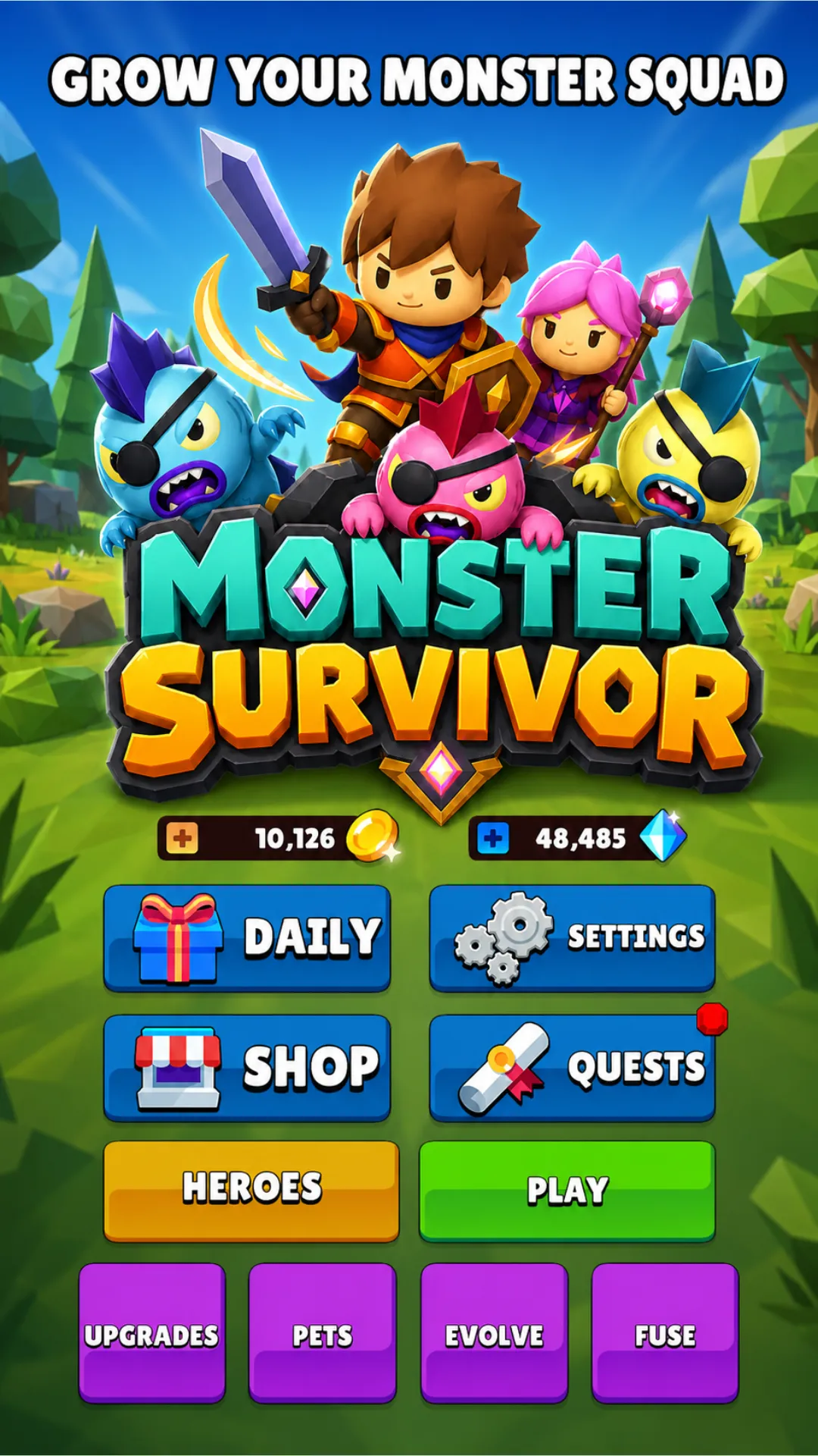 Giant boss encounter in Monster Survivor Pet RPG