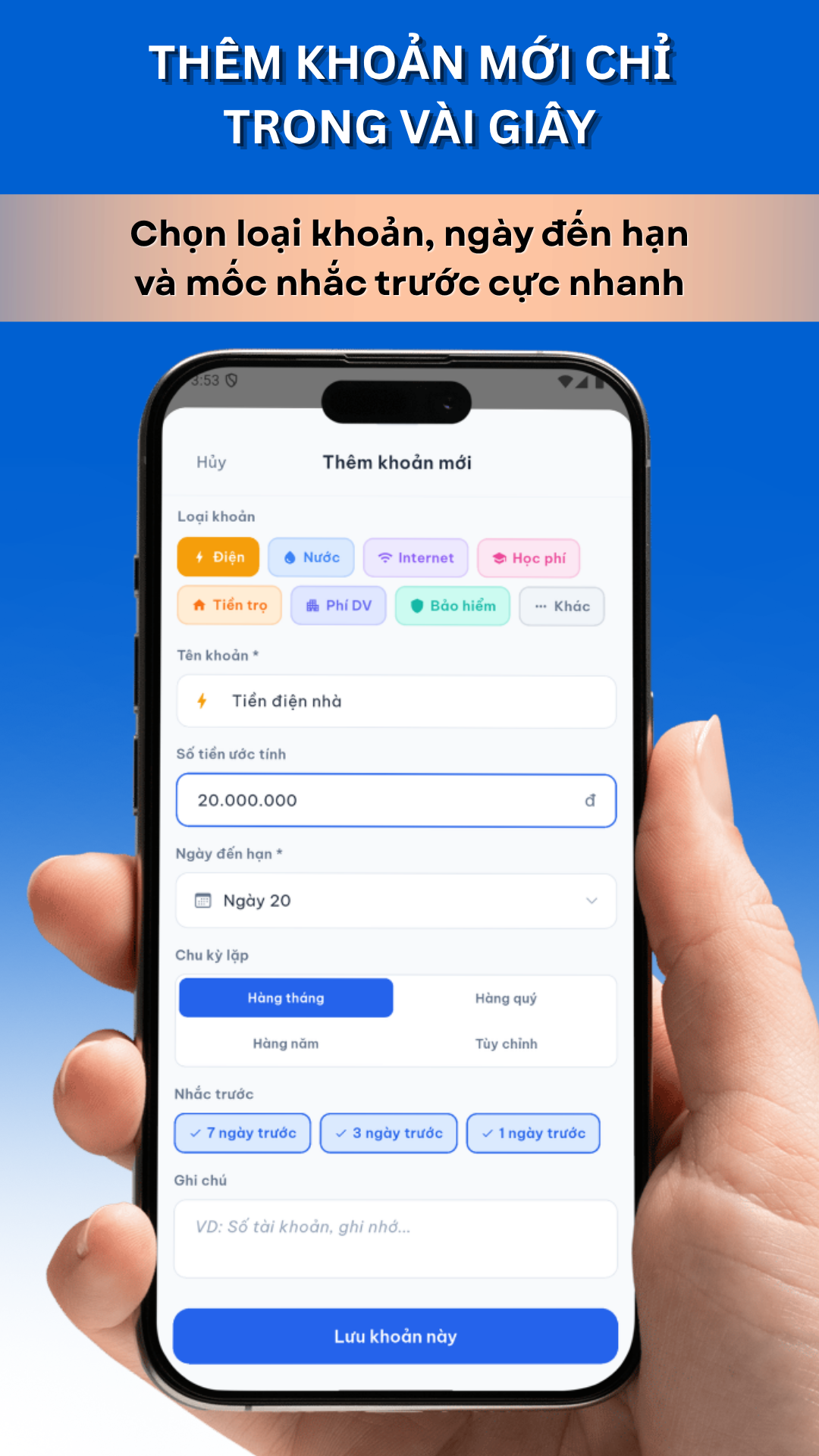 Sổ Đóng Tiền Screen 2