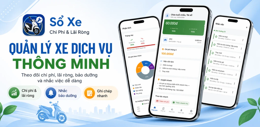 Sổ Xe quản lý xe dịch vụ thông minh