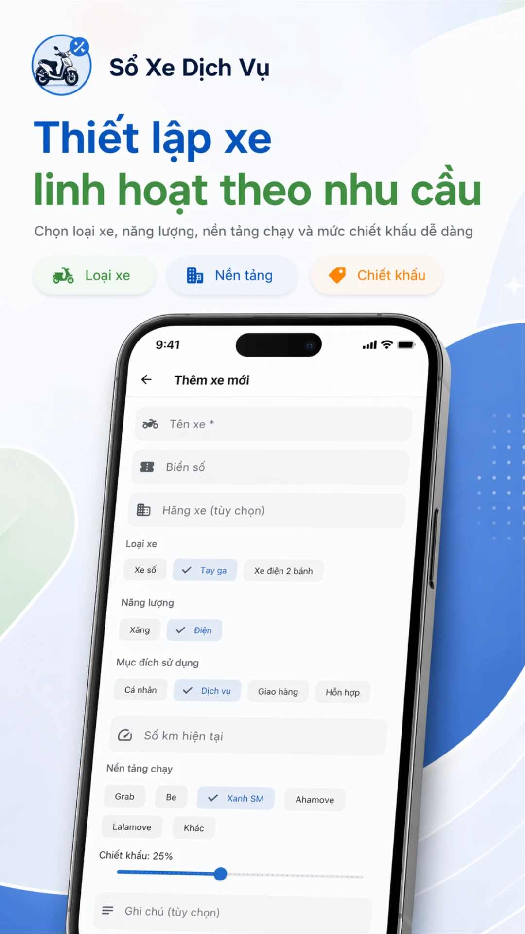 Thiết lập xe linh hoạt theo nhu cầu tài xế
