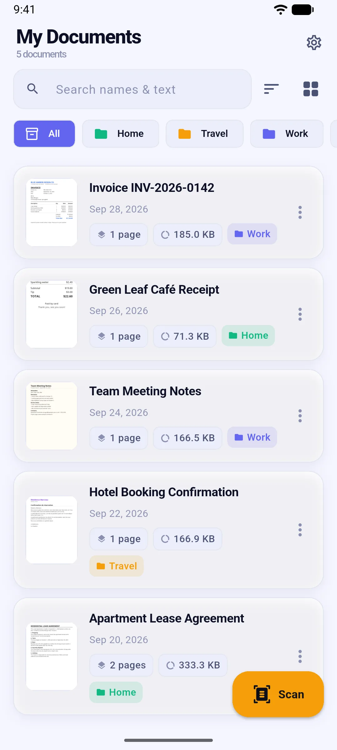 Smart Scanner document library